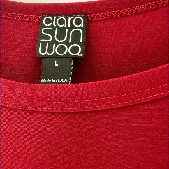 Clara Sun Woo Tunic Dress Burgundy with Slide Slits Size Large - Picture 3 of 6